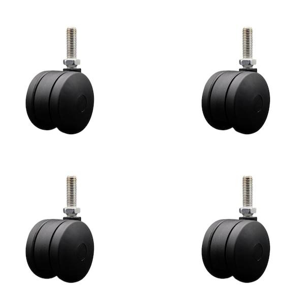 Service Caster 3'' Office Chair Casters Nylon Twin Wheel 1/2 Threaded Stem , 4PK SCC-UHTS02S75-NYS-121315-4 - main